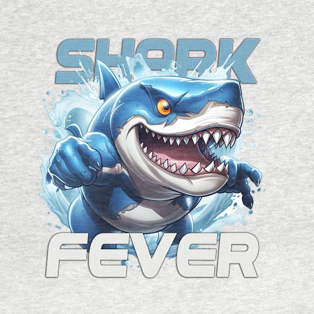 Shark Fever Splash Tee by cusptees